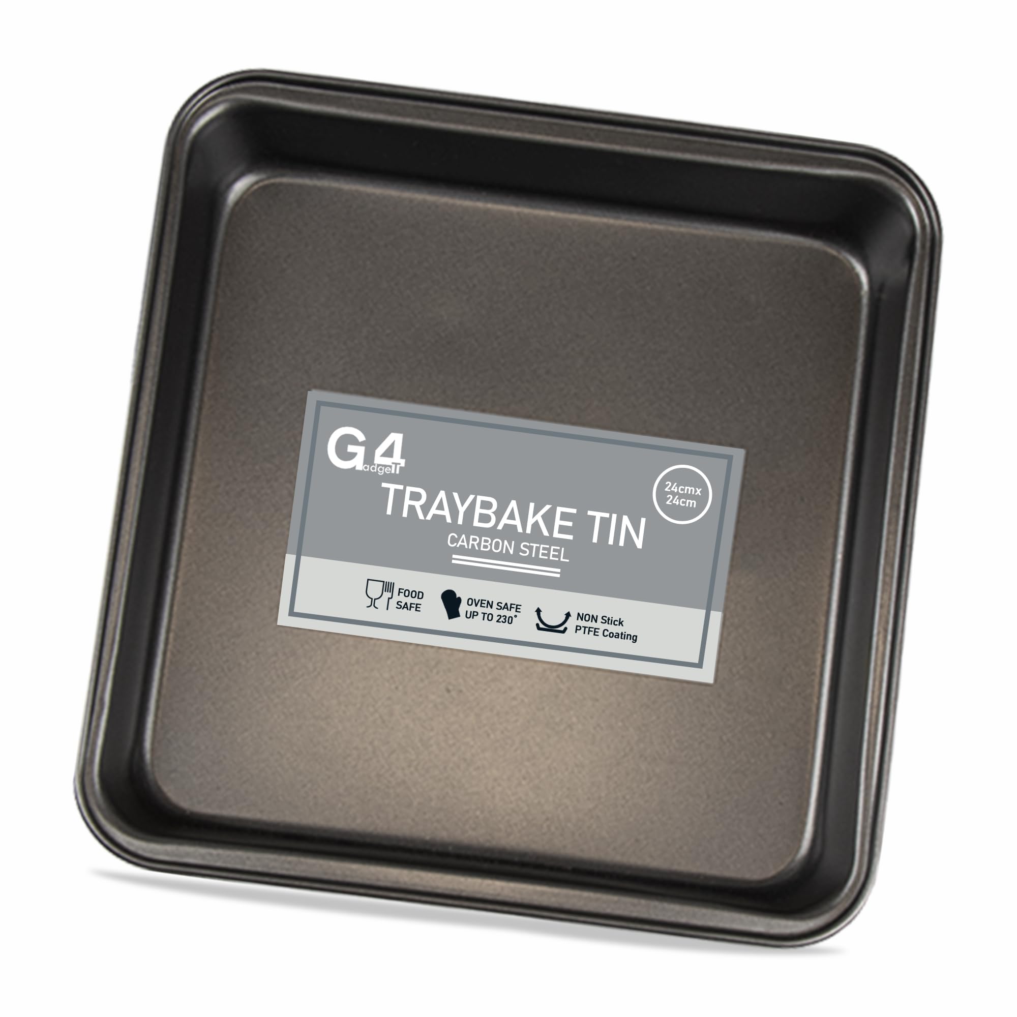 G4GADGETNon-Stick Baking Tray for Oven - 24cm Durable Carbon Steel, Easy Clean, Dishwasher Safe | Perfect for Baking, Roasting, and Cooking