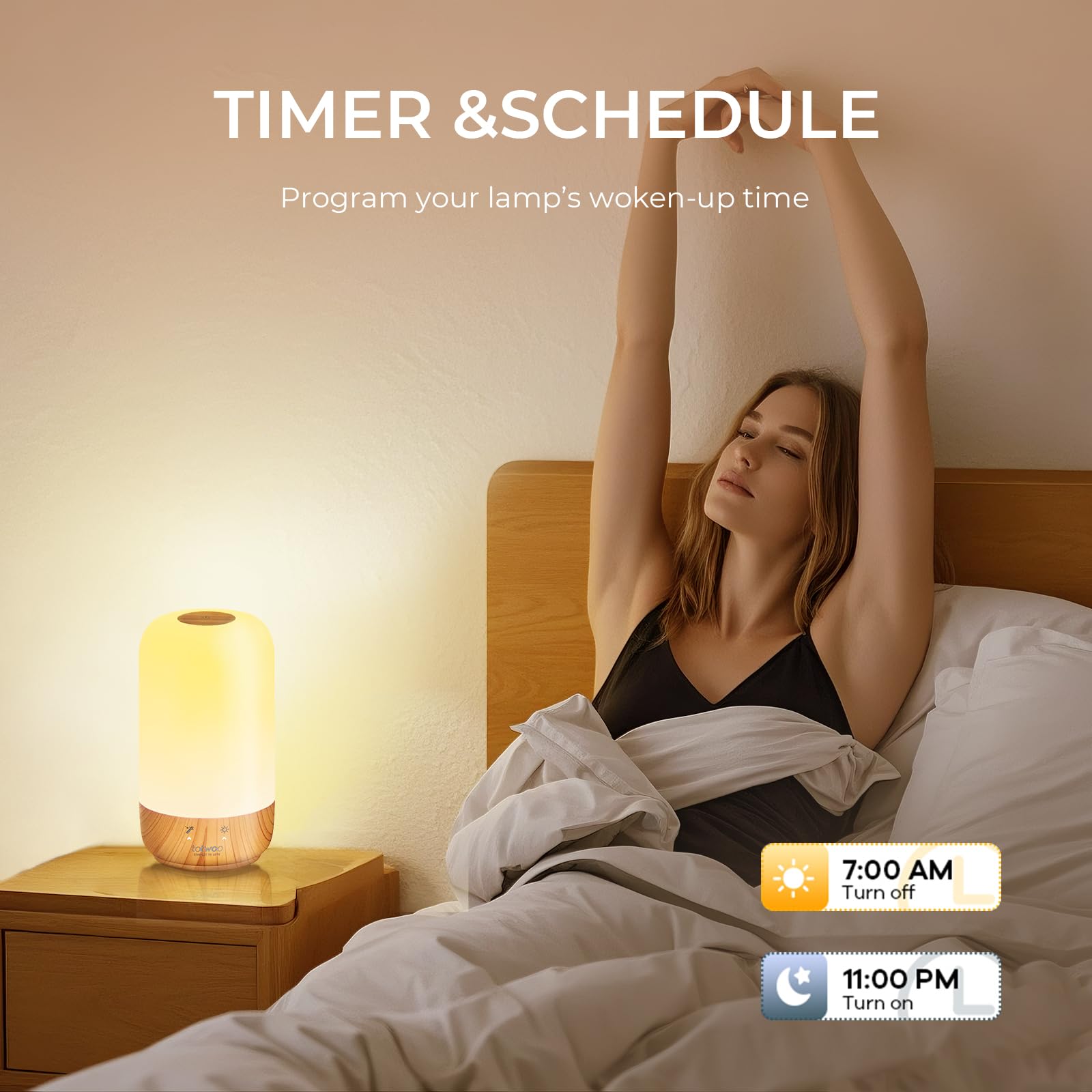Tikkitouch Long Distance Lamp Set of 2 WiFi Touch Lamp Long Distance Relationship Gift for Couples, Mom, Friends & Family