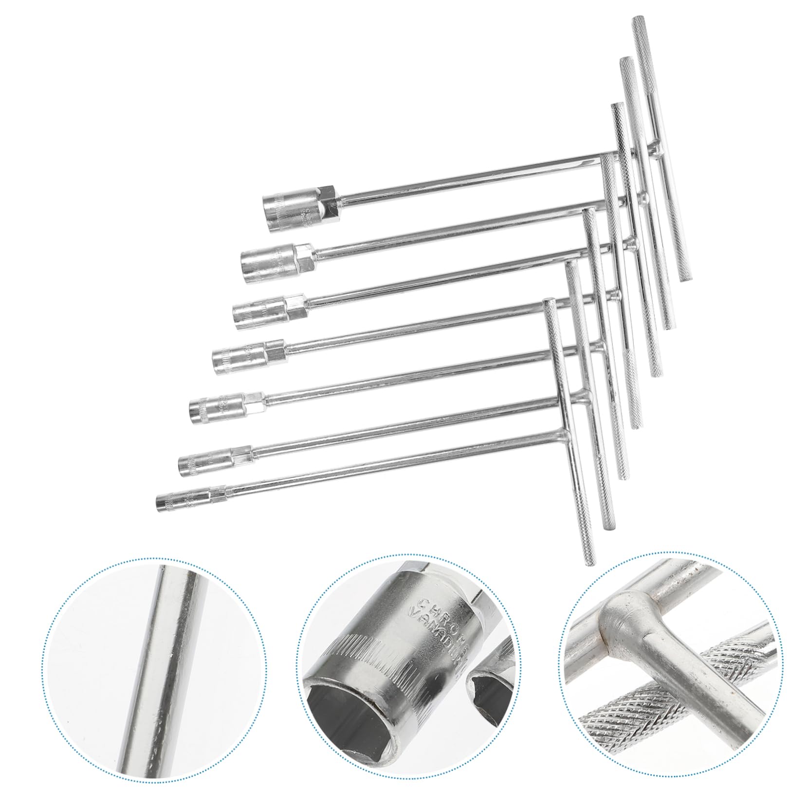 Housoutil Set di 7 Pezzi Chiavi a Bussola Esagonali T Impugnatura Comoda in Acciaio Cromo-vanadio Resistente da 8mm a 19mm per Riparazioni e Uso Quotidiano