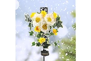 40.5"(H) Garden Solar Lights Outdoor Cross with Flowers Solar Stake Lights with...