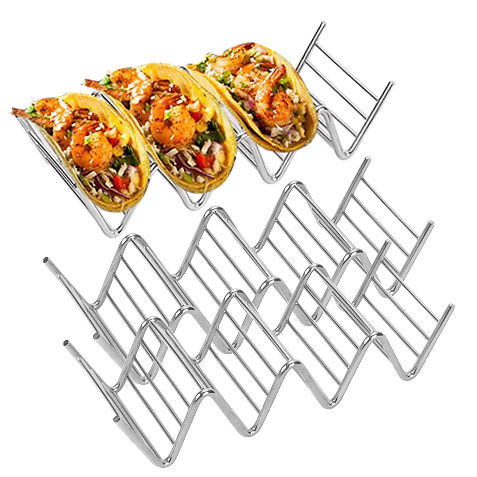 Edelstahl Taco-Halter Für 2 Tacos – Ofen-, Grill- & Spülmaschinenfest, Ideal Für Partys