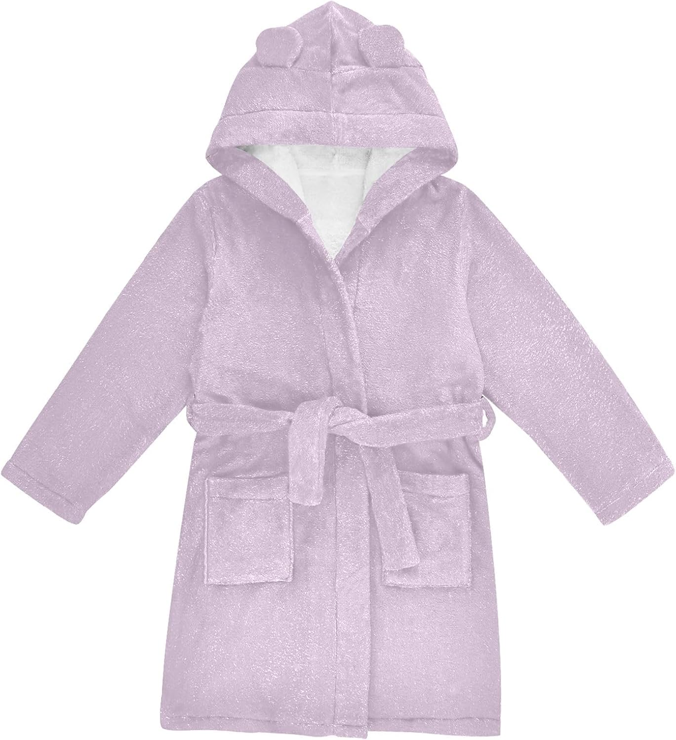 ODAWA Thistle Kids Bathrobe - Soft Plush Hooded Robe for Boys Girls, Quick Dry Bath Towel Wrap with Pockets