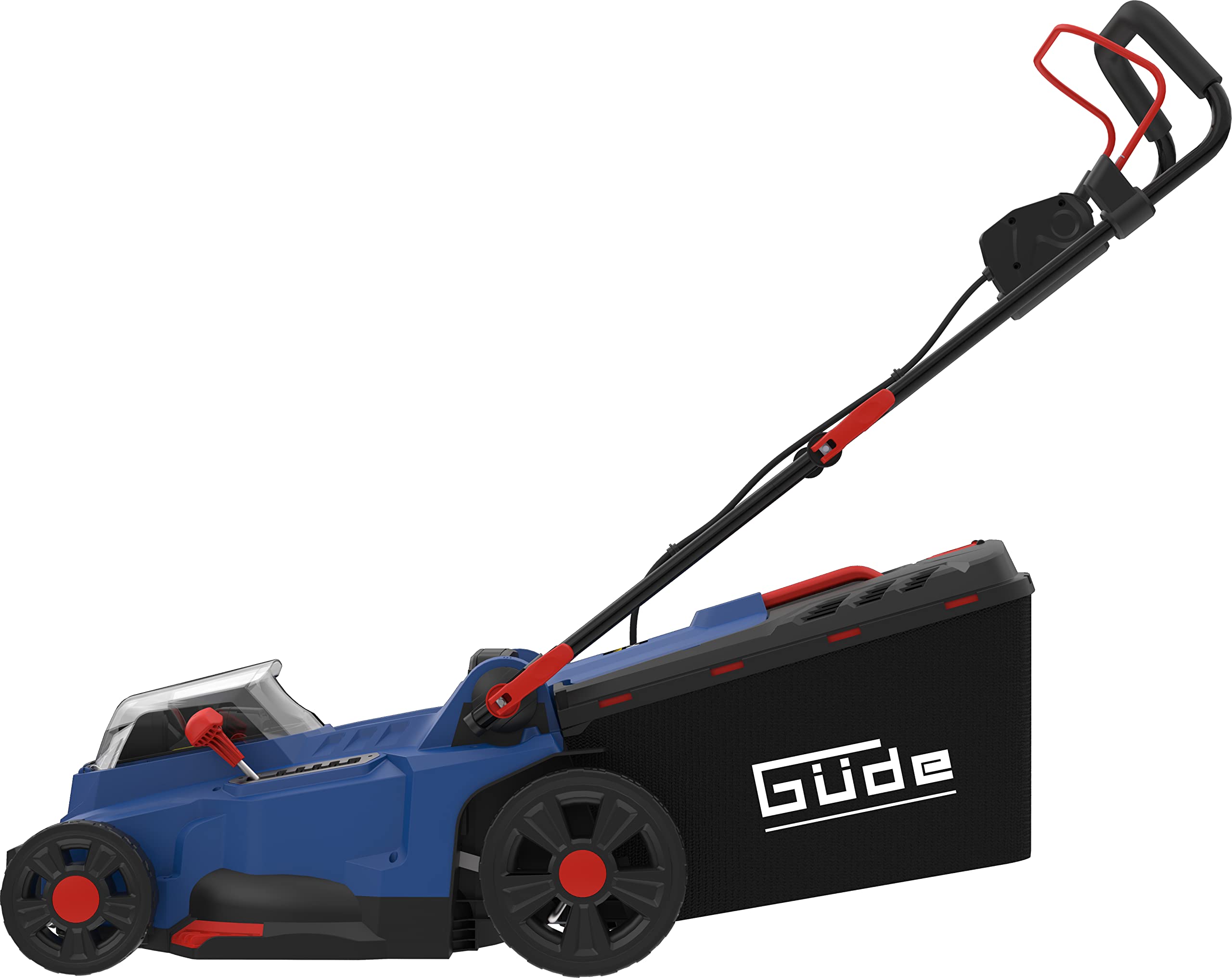 Güde Akumulatorowa kosiarka RM 36-402-30.37 (36 V (2 x 18 V) bezszczotkowa, koszenie/zbieranie/mulczowanie, szerokość cięcia 370 mm, 6-stopniowa regulacja wysokości koszenia, worek na trawę 35 l, klin