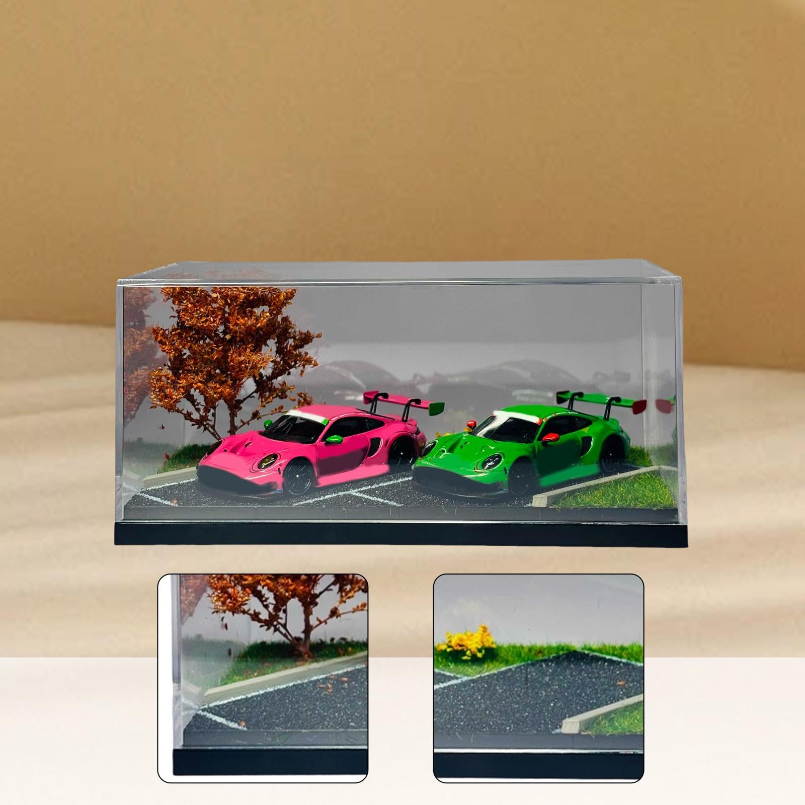 Vetrina per Veicoli in Miniatura in 1/64 con Vetro Acrilico E Albero Trasparente