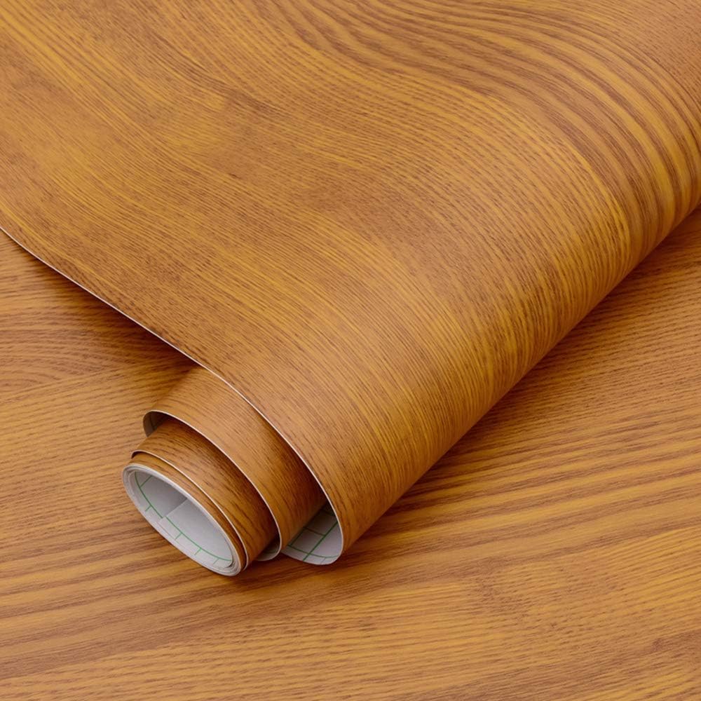 Faux Wood Grain Shelf Drawer Liner Contact Paper Self