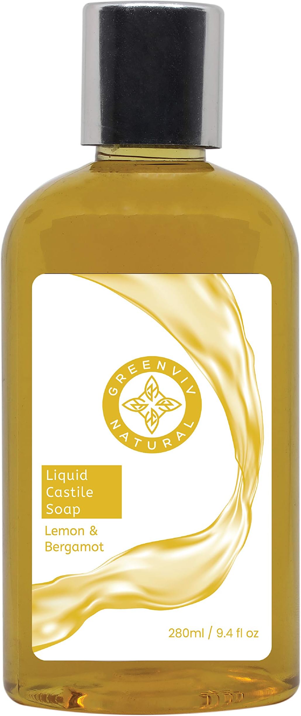 Greenviv Natural Liquid Castile Soap, Lemon and Bergamot, 340 ml