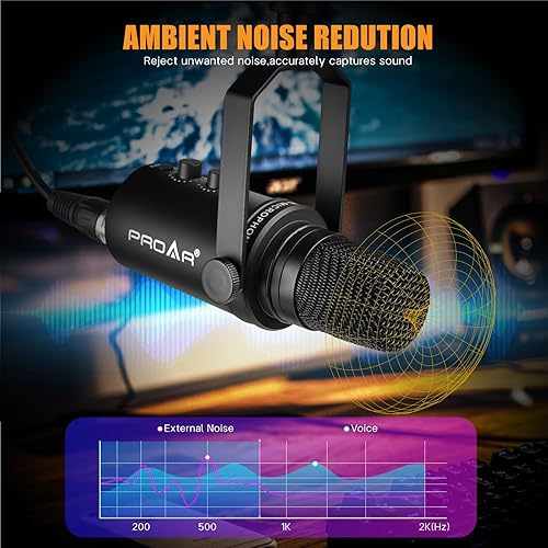 Miniatura 5 de Micrófono dinámico XLRUSB, micrófono de computadora de PC para podcasting, grabación vocal, transmisión en vivo, juegos y voz en off, kit de