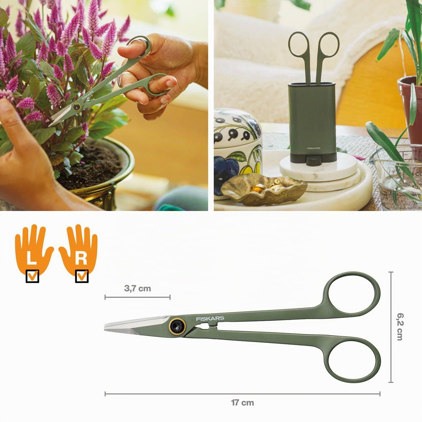 Fiskars Set de Corte de Mantenimiento, 3 Piezas, Urban Plant Care