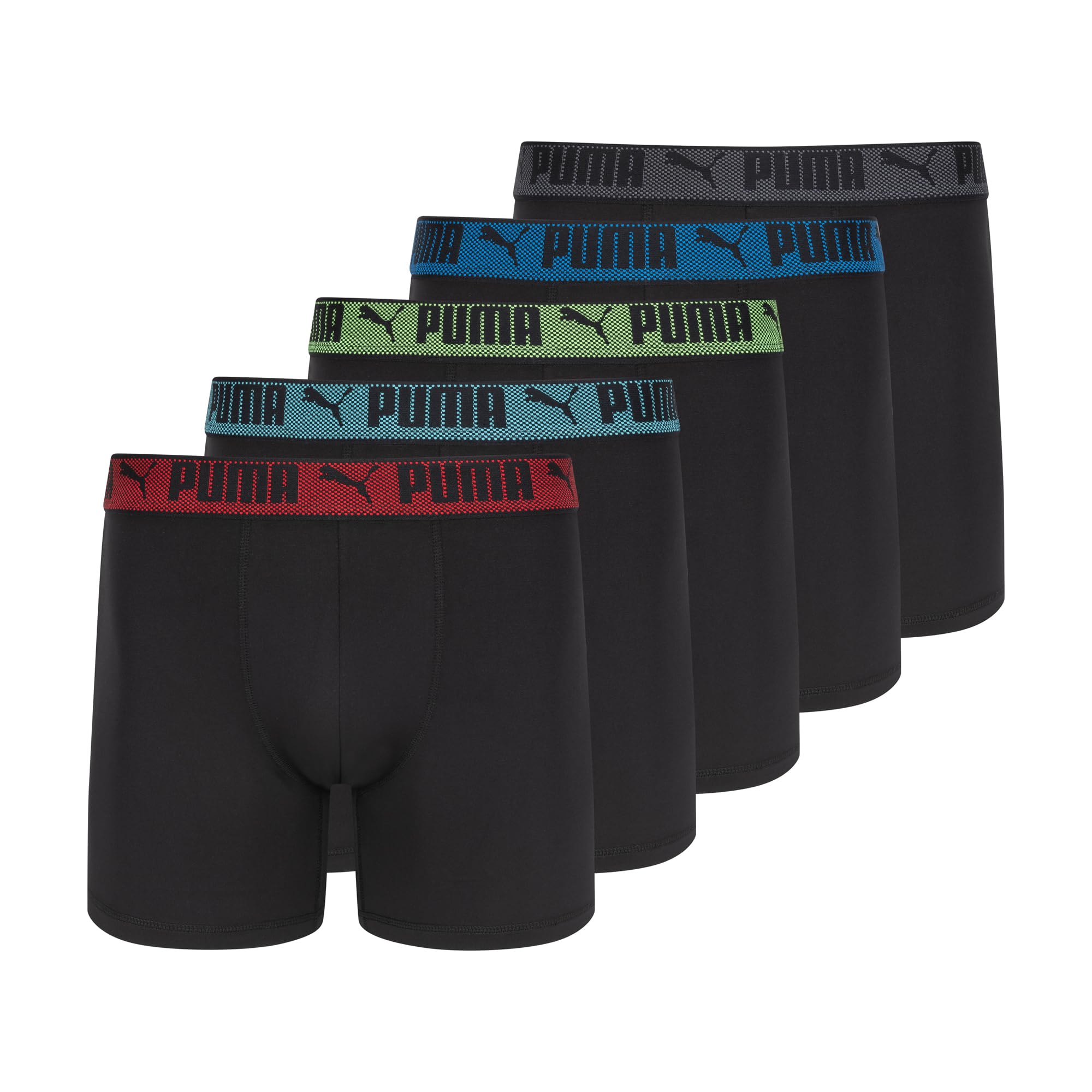 PUMA Mens Training Fit Anti-Odor 5 Pack Boxer Briefs