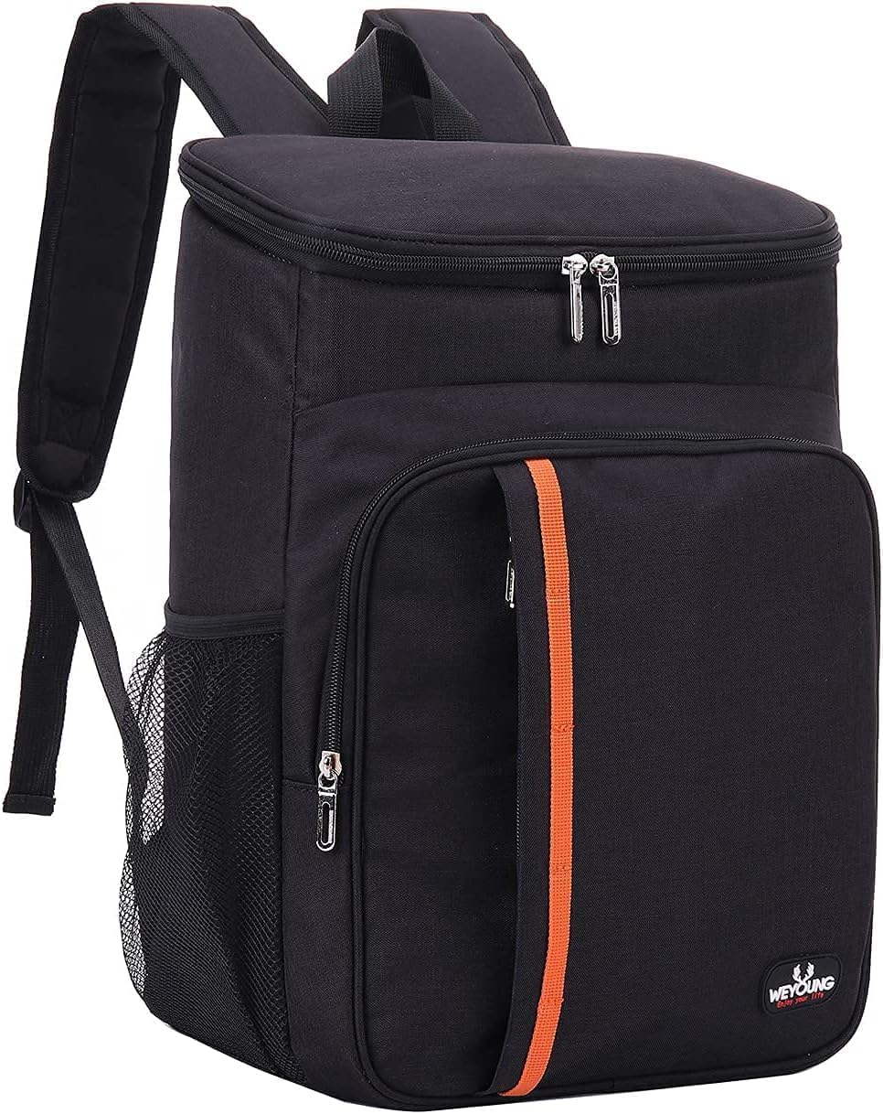 Zaino Termico da 24 Litri - Borsa Termica Extra Large Zaino da Picnic Impermeabile Zaini Ultraleggeri Uomo Donna per Picnic Escursionismo Campeggio Barbecue Campeggio Eventi Sportivi (nero)