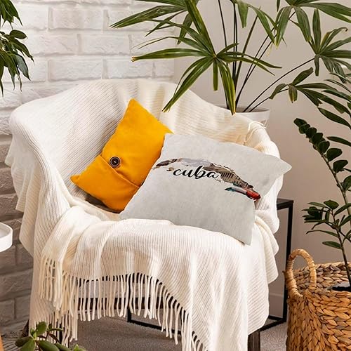 Miniatura 6 de Funda de almohada Cuba de 18 x 18 pulgadas de lino de arpillera moderna, fundas de cojín con estampado de paisaje urbano y monumento, funda de cojín