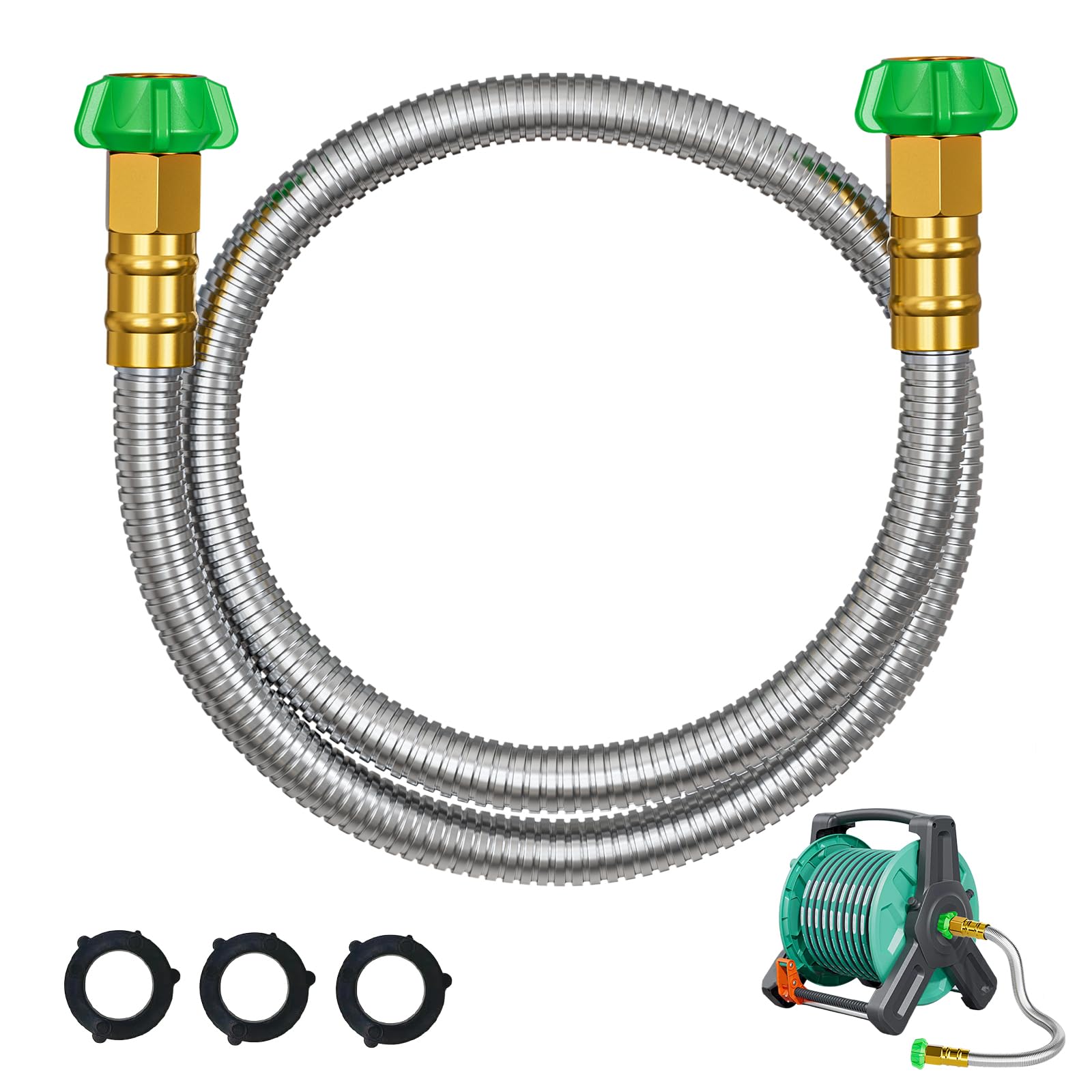 Photo 1 of Short Garden Hose 3 ft, Female to Female Connector, Water Hose for Reel