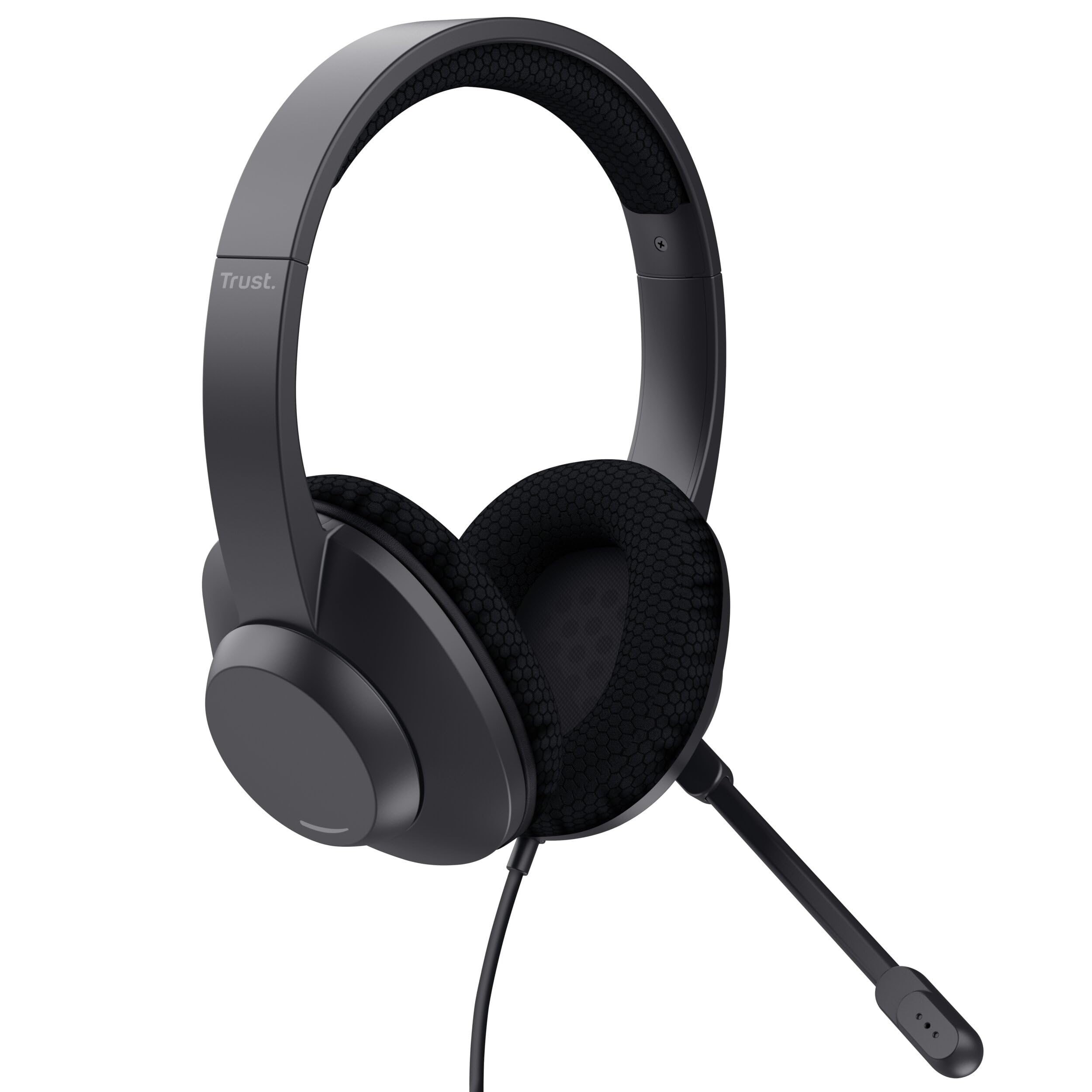 Trust Ayda Max USB Cuffie con Microfono ENC Cancellazione del Rumore, Auricolari con Filo 1,80 m, Mic Noise Cancelling, 85% Plastica Riciclata, Headphones Over-Ear Cablato per PC Laptop Mac, Nero