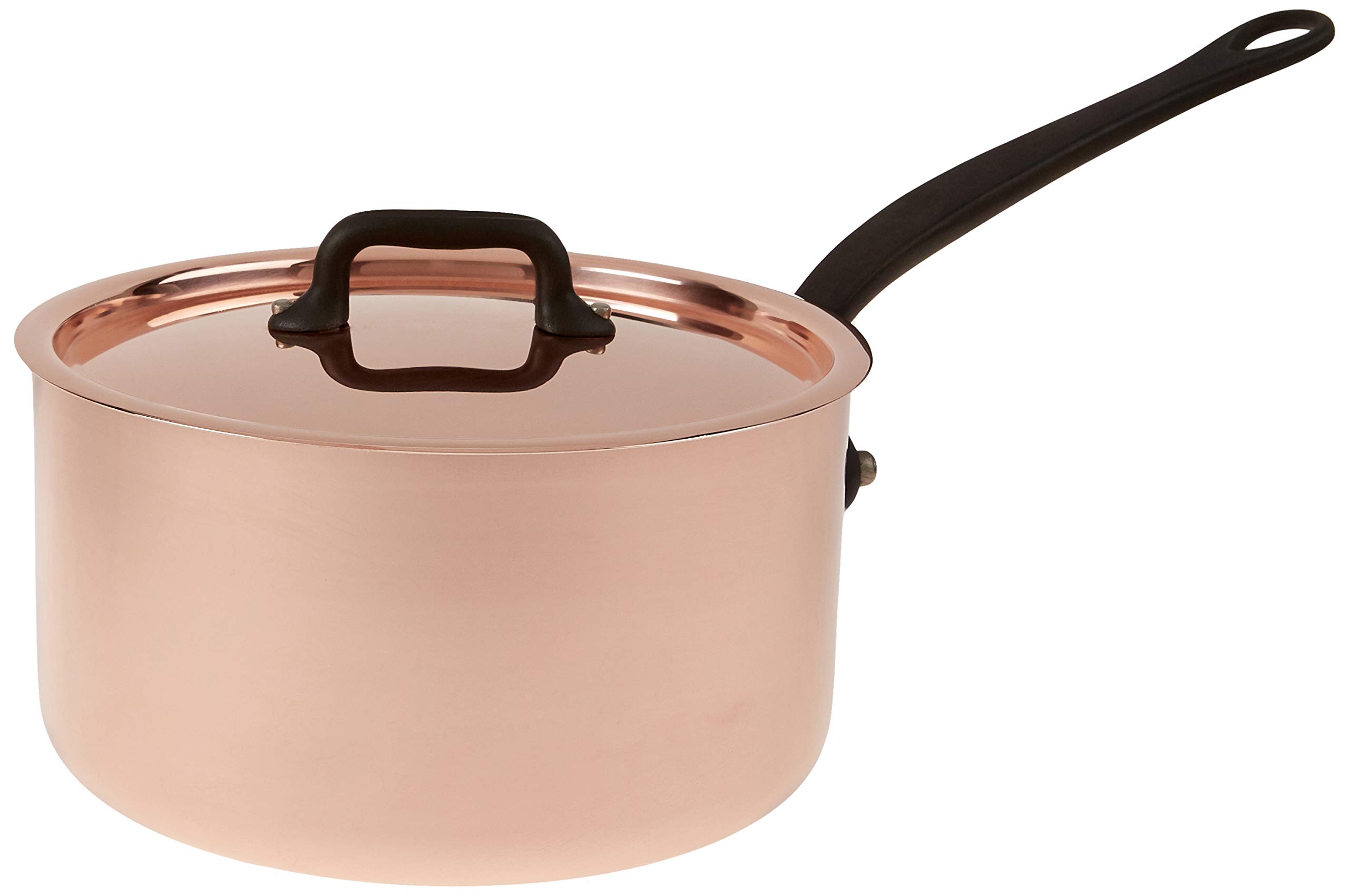 Mauviel M'Hertiage M250C Saucepan with Lid, 2.6 quart