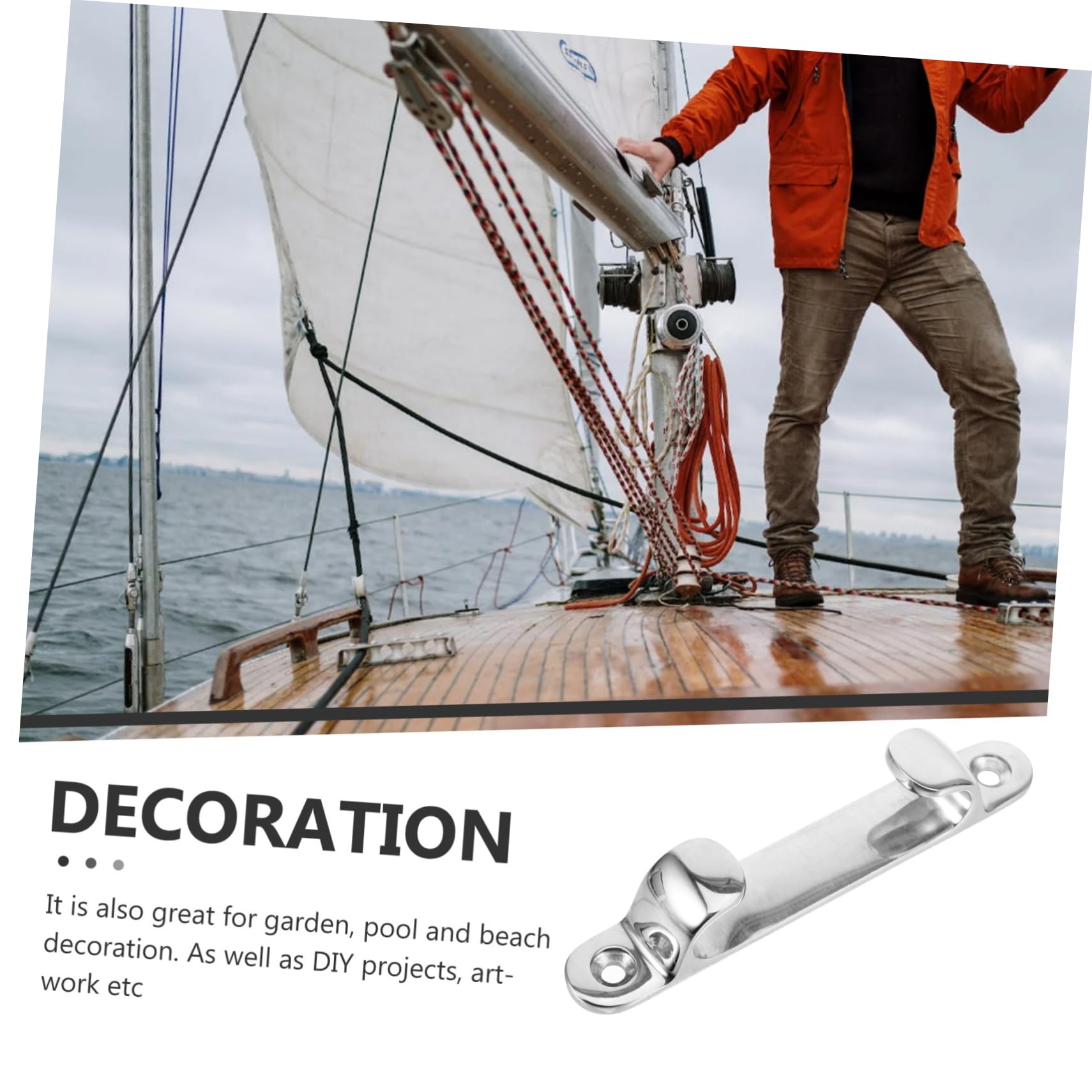 BESPORTBLE Rope Cleat Sturdy Boat Cleat Straight Fairlead Stainless Steel Marine Parts Boat Dock Accessories