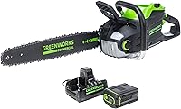 Greenworks 82V 20-Inch Brushless Cordless Chainsaw Kit: 3.4kW Pro Power, 205 Cuts/Charge, 4Ah Battery & Charger for Landscapers