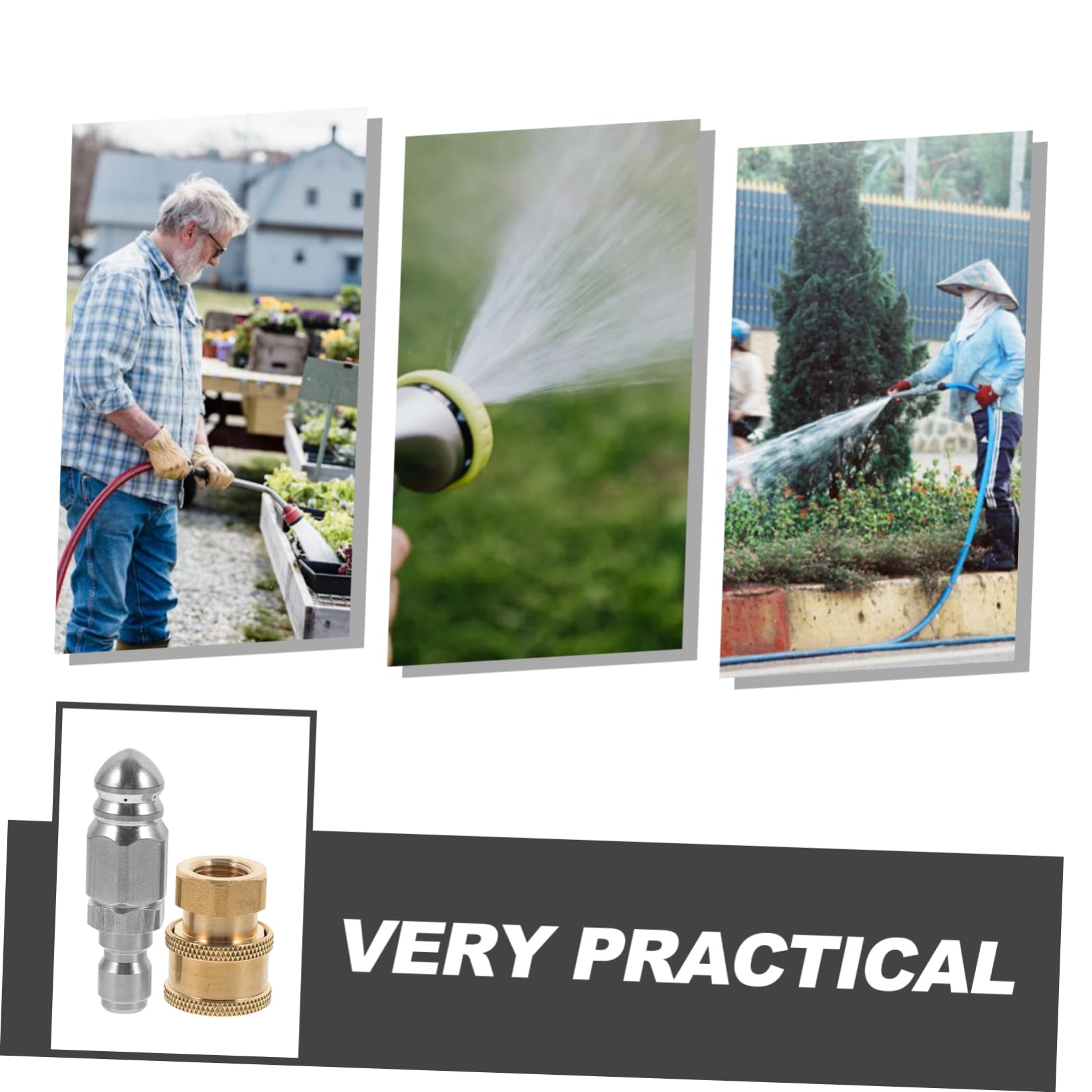BESPORTBLE 3 Set Di Ugelli Per Tubo Da Giardino Dal Design Ergonomico Tubo Flessibile A Pressione Per Irrigazione Ugello Spray Versatile Per Una Pulizia Efficiente