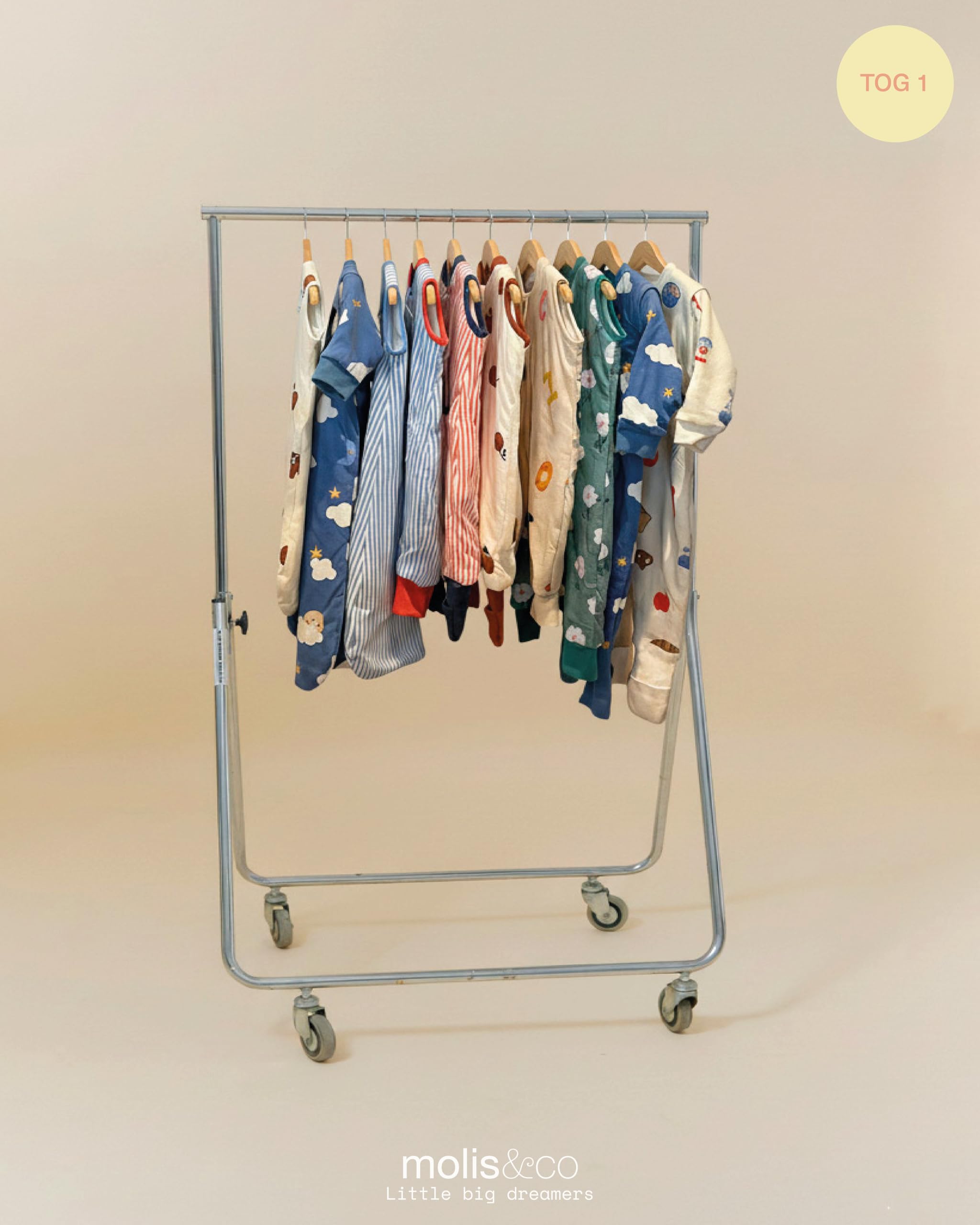 molis&co - Saco de Dormir para bebé 1.0 TOG con Mangas Desmontables - (0-6 Meses) - Ideal para Primavera y otoño - 100% algodón (Oeko-Tex 100) - Green Olive Stripes