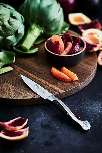 Miniatura 2 de Hammer Stahl Cuchillo de pelar de 3.5 pulgadas, acero alemán de alto carbono, cuchillo de cocina pequeño afilado para verduras y frutas, mango