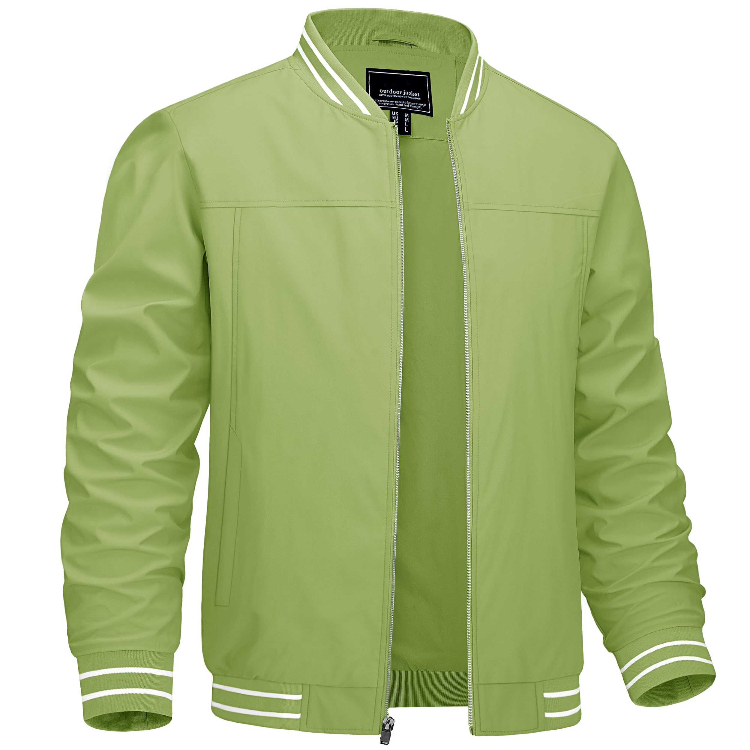 CRYSULLYMen's Jacket-Spring Fall Casual Thin Full Zip Bomber Jacket Coat