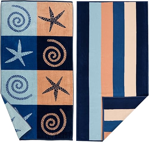 Great Bay Home, Toalla, 100% algodón, paquete de 2 toallas de piscina grandes absorbentes, suaves y de secado rápido, toallas de natación para