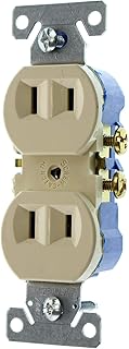 Hubbell RR15NGIZ Duplex Recetpacle Outlet, Non-Grounding, 2-Wire, 15-Amp, 120-Volt, Ivory