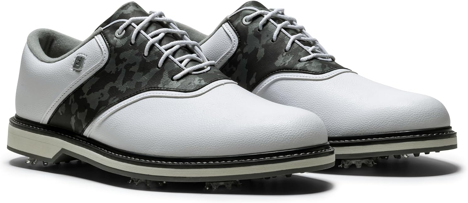 FootJoy Men's FJ Originals Golf Shoe, White/Grey/Multi, 7.5 Wide - Image 5