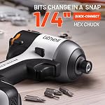 Litheli 20V Cordless Impact Driver Kit, 2035 in-lbs Max Torque, 1/4 in. Hex Power Drill/Driver with Battery