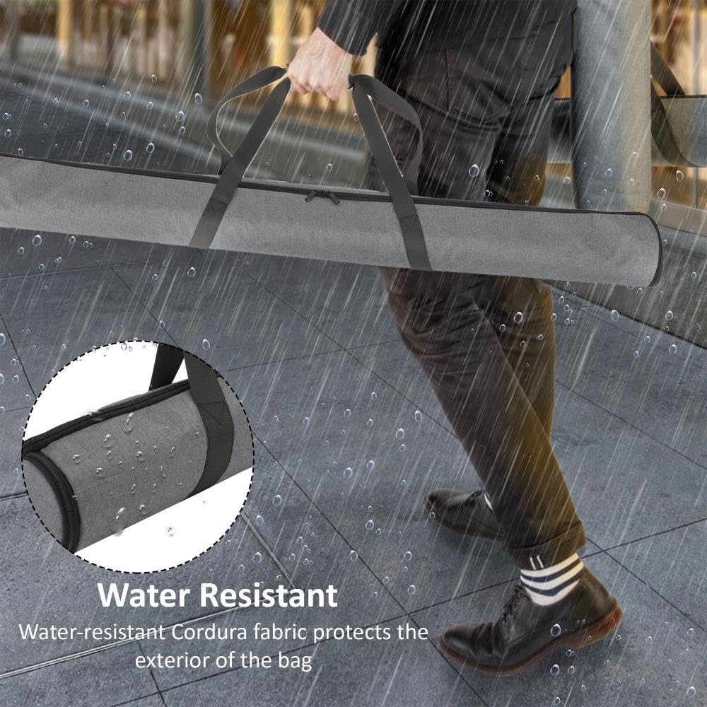 Tragetasche für RGB-LED-Röhren für zwei 1,2 m lange Lichter – wasserabweisendes Cordura-Gewebe mit gepolsterten Fächern, Griffumwicklung und Reißverschlusstasche für Netzadapter, Kabel und