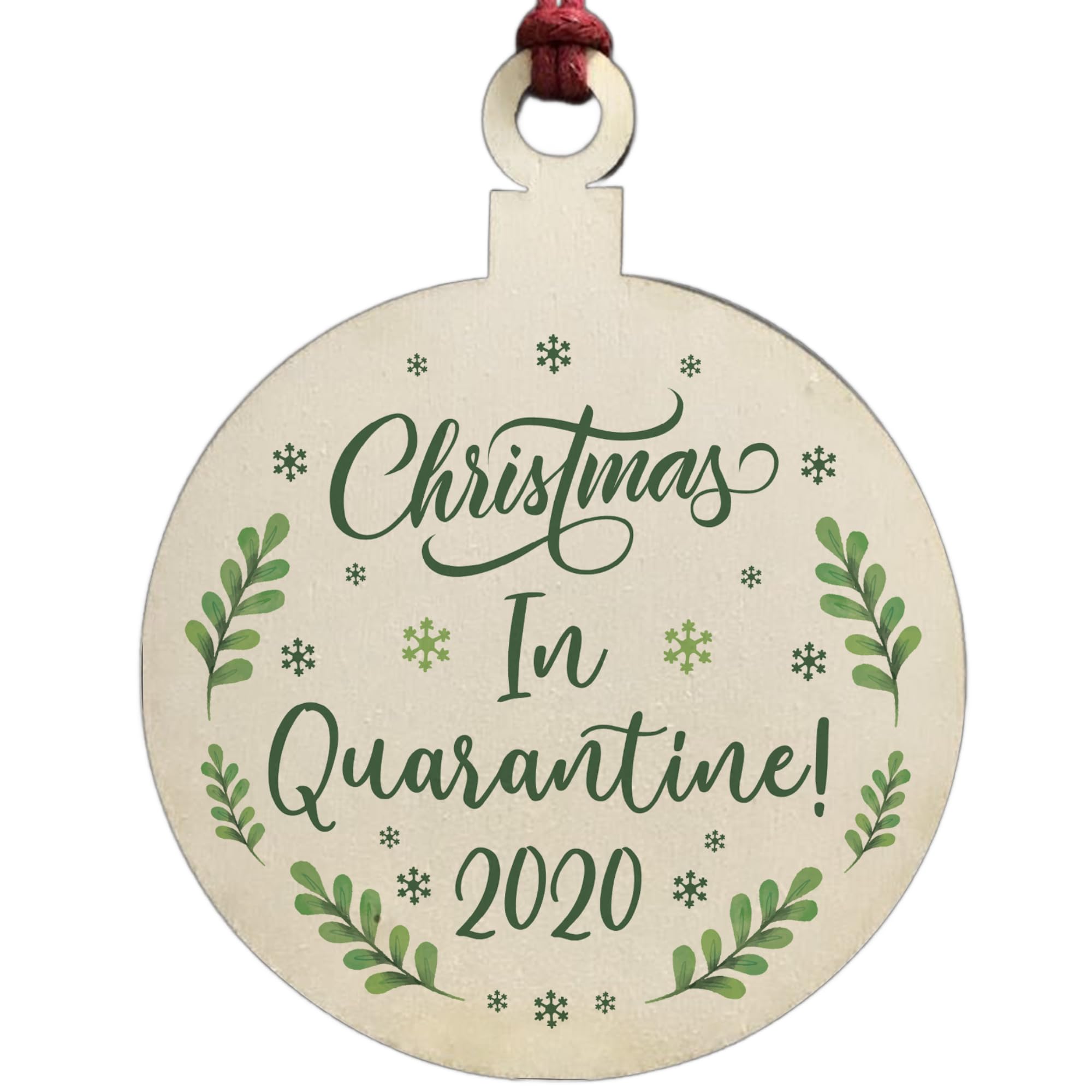 Red Ocean Christmas In Quarantine Christmas Bauble Wood Christmas Tree Decoration 2020 Lockdown Gifts