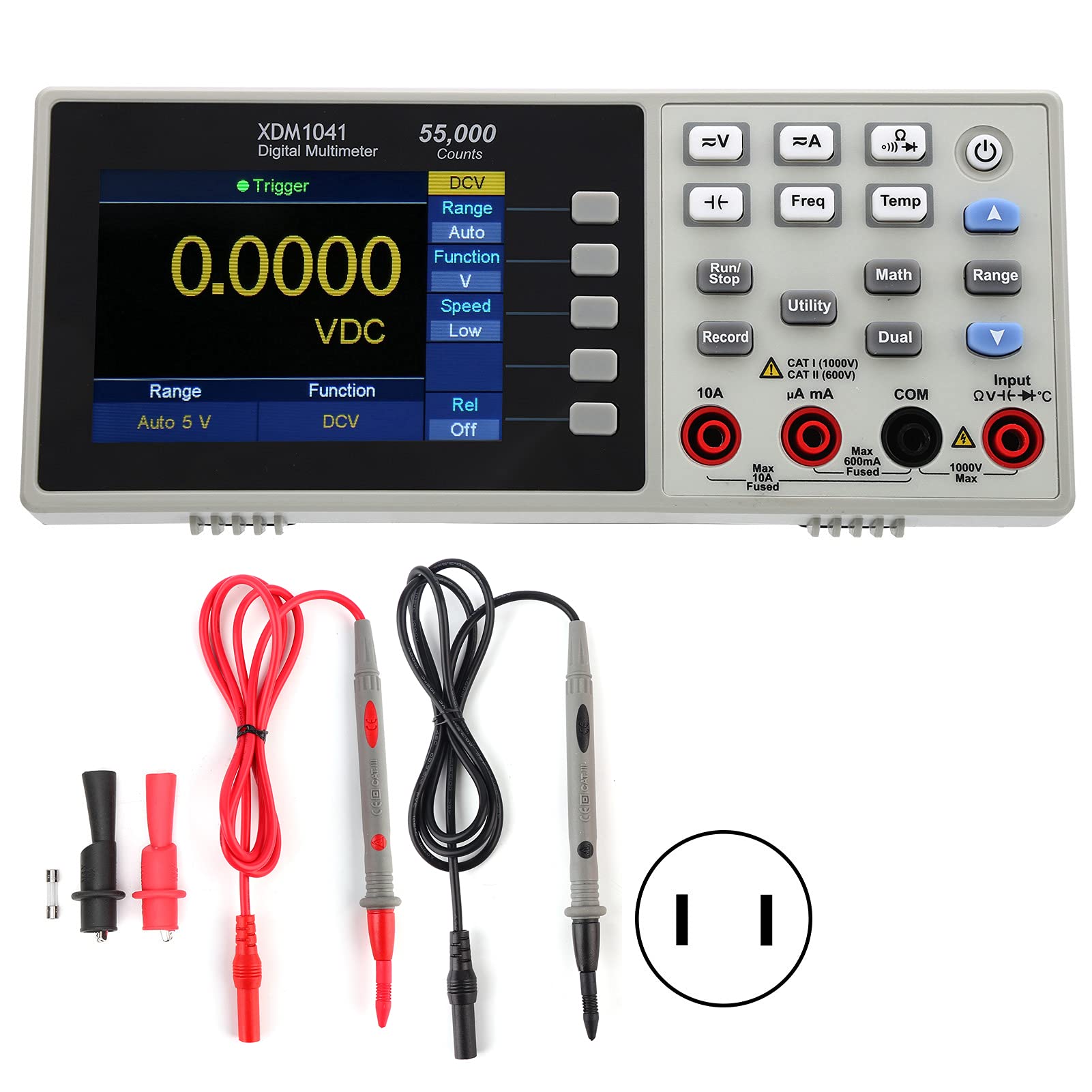 XDM1041 Desktop Digital Multimeter, 3.7in Mini USB Digital Multimeter for Instruments and Laboratories Factories, RMS Temperature Tester Meter with High Resolution TFT LCD Screen