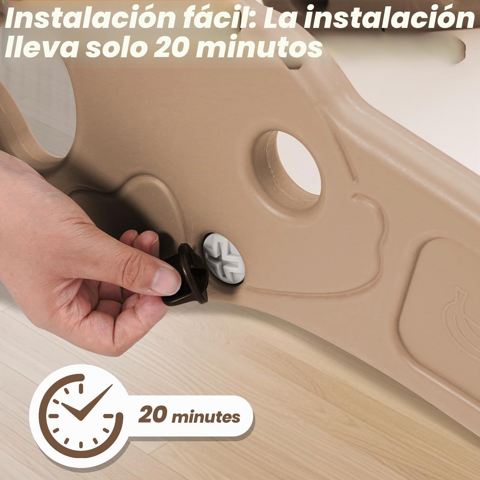 Tobogán Infantil Plegable para Sofá y Cama, Interior/Exterior, Caqui | Escorrega infantil plegable, antideslizante, fácil de guardar bajo el sofá. Ideal para bebés de 6 meses a 1 año