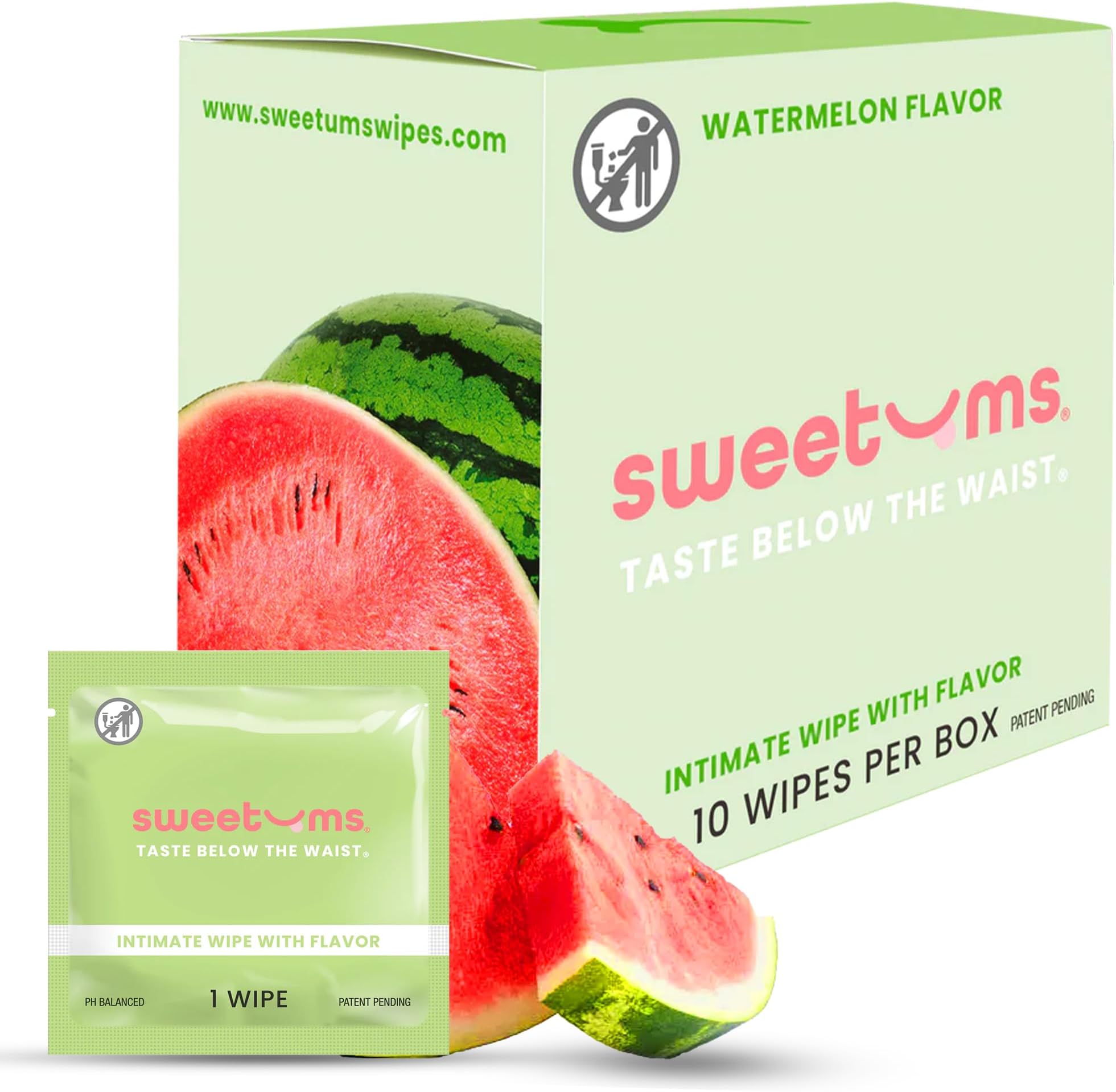 Sweetums Watermelon Wipes Box of 10