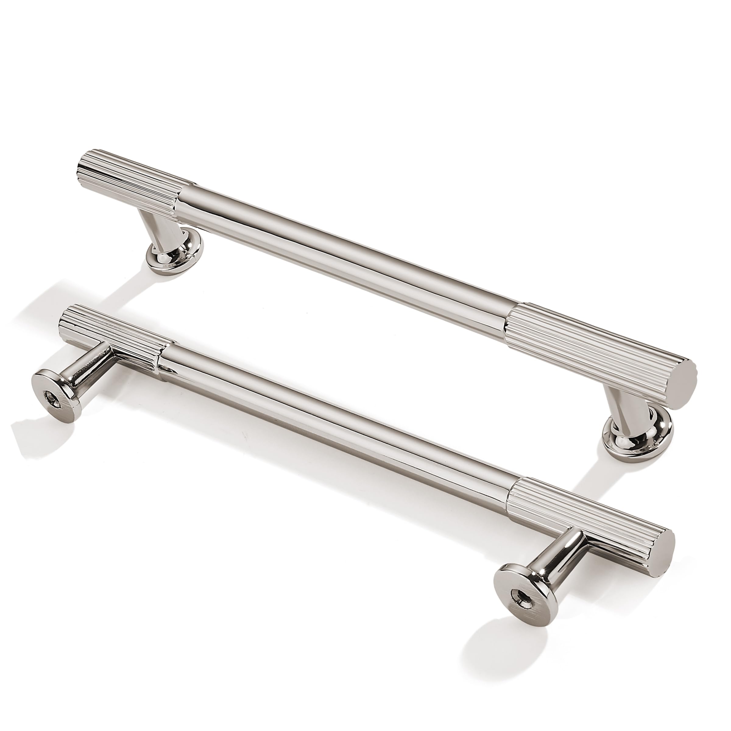 ZAUYX 2-Pack 6 Inch Hole Center Polished Nickel Hardware is Suitable for Drawers, Dressers, Handles, Kitchens, Bathroom cabinets, cabinets