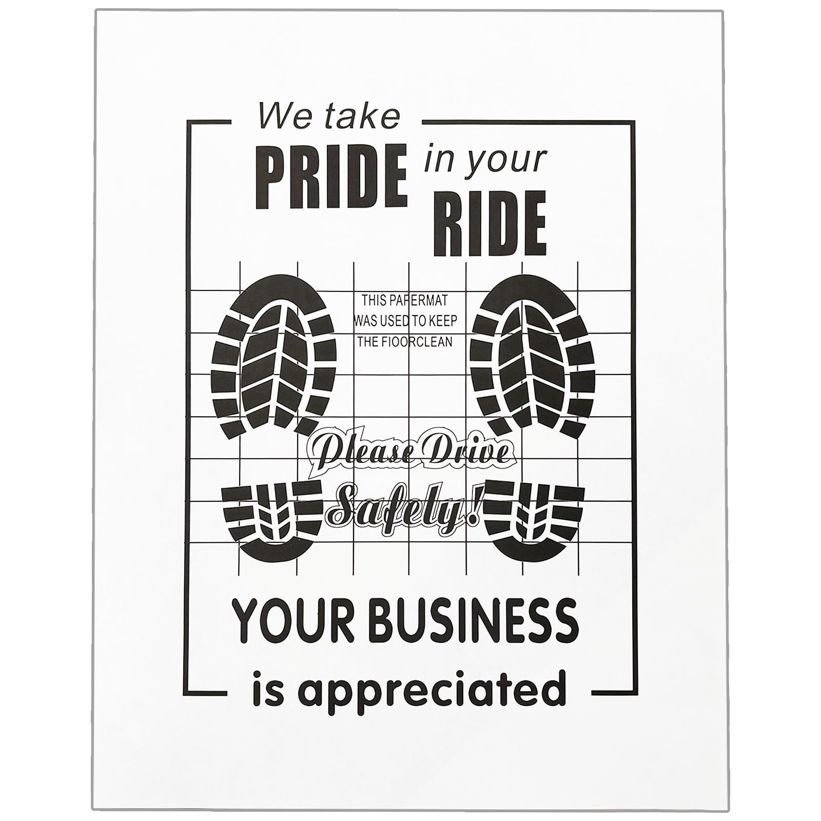 White Car Paper Floor Mats 100Pcs Vehicles Disposable Floor Pads Temporary Cars Floor Protector Automotive Mat Covers Protector