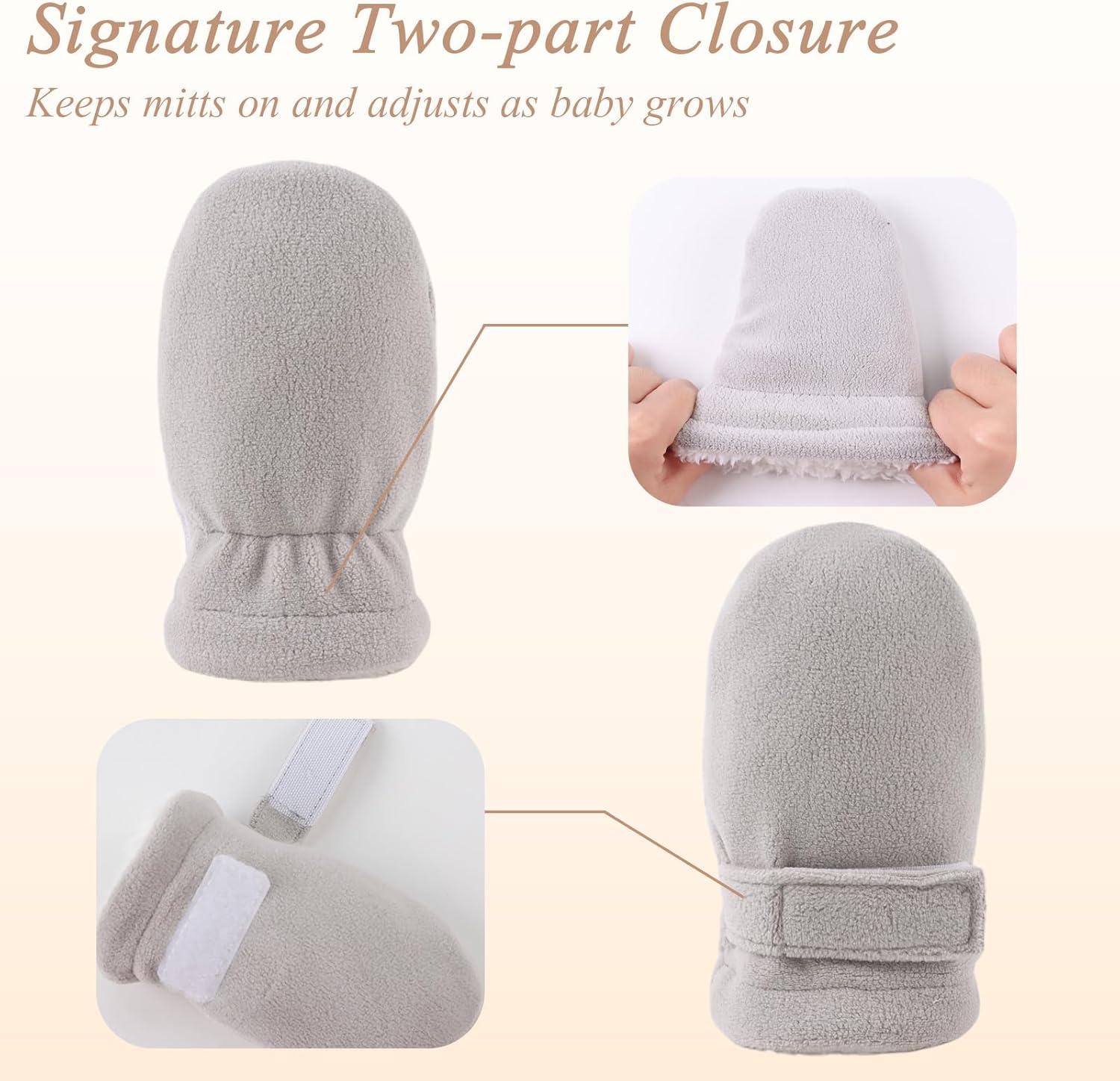 Newborn Baby Mittens Toddler Winter Warm Fleece Lined Gloves No Scratch Adjustable Mitten for Infant Boys Girls - Image 4