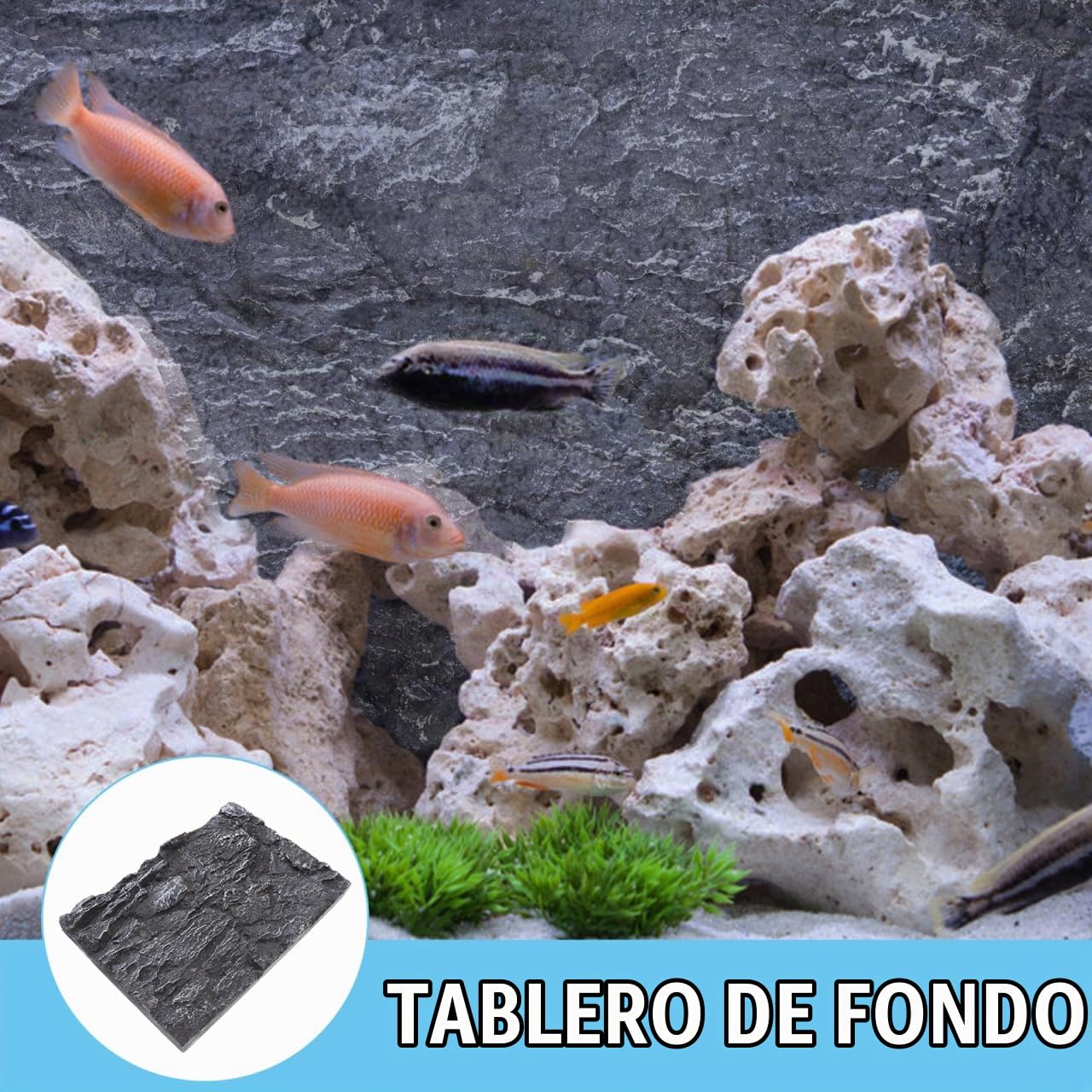 POPETPOP Fondo De Terrario 3D para Reptiles Panel De Roca Realista Ligero Fácil De Instalar para Acuarios Hábitats De Serpientes Tortugas 17.32X11.81 Pulgadas