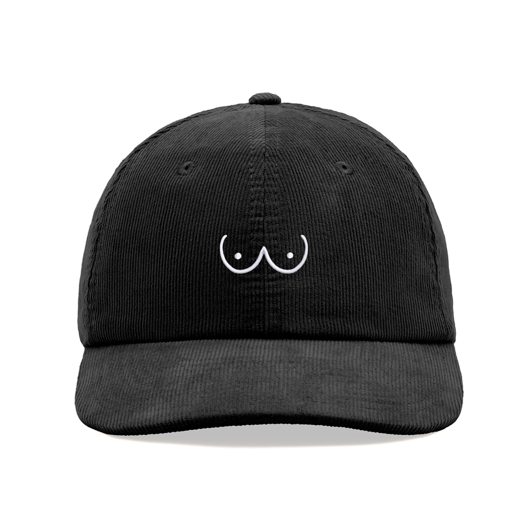 Boobs Cartoon Corduroy Baseball Cap Vintage Unisex Dad Hat Adjustable Black