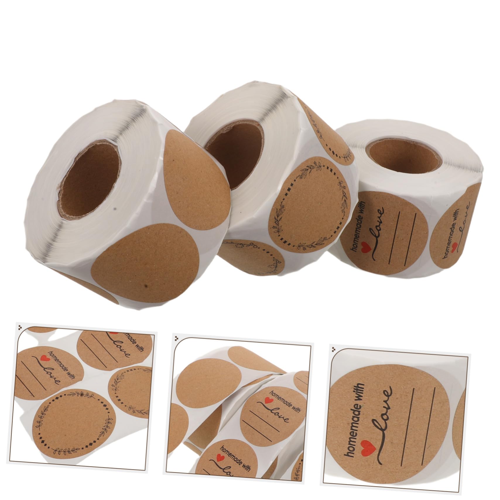 Angoily 3pezzi Etichette Adesive Rotonde Vuote per Sigillo di Confezioni Etichette Autoadesive per Barattoli e Organizzazione Adesivi per Imballaggio Superficie Scrivibile