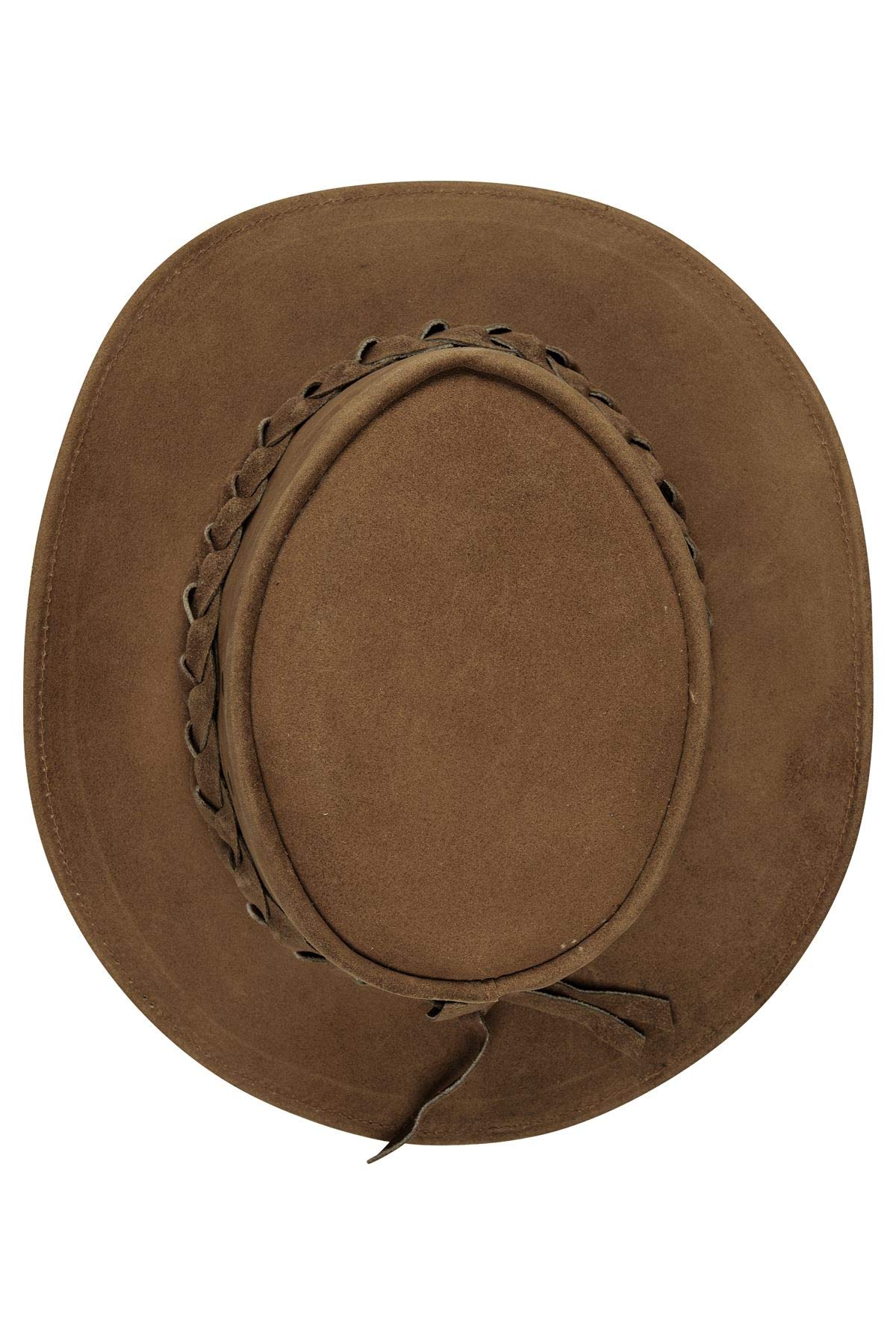 TruClothing.com Cappello Cowboy Unisex in Pelle Vera Scamosciata Stile Classico Australiano
