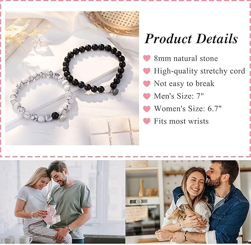Miniatura 4 de PINKDODO Couples Bracelets for Boyfriend Girlfriend Women Men Lovers Friends
