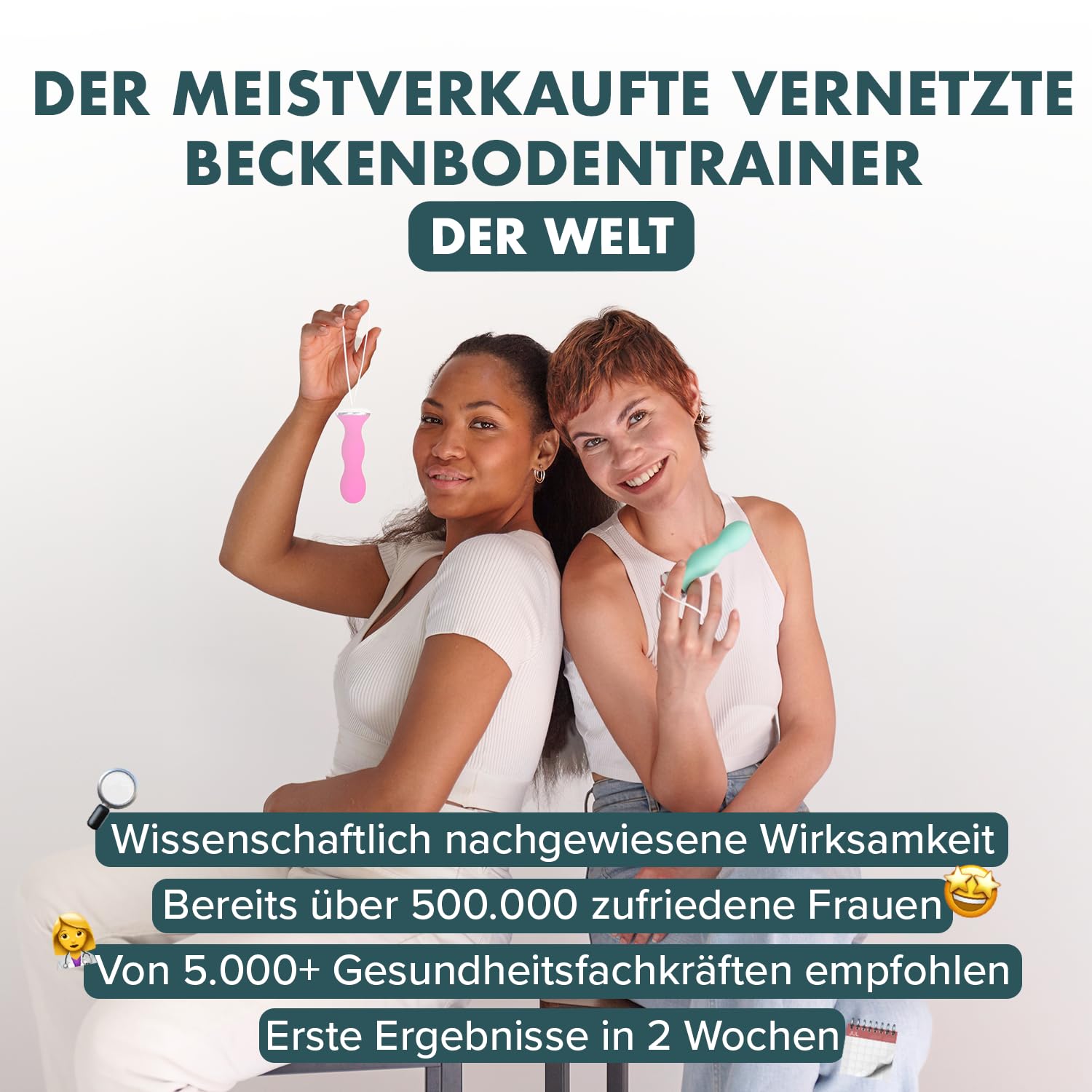 Perifit Care Beckenbodentrainer für Frau mit App – Elektrisches Kegel-Übungsgerät mit Biofeedback für Blasenkontrolle & Erholung nach der Geburt – CE-Medizinprodukt