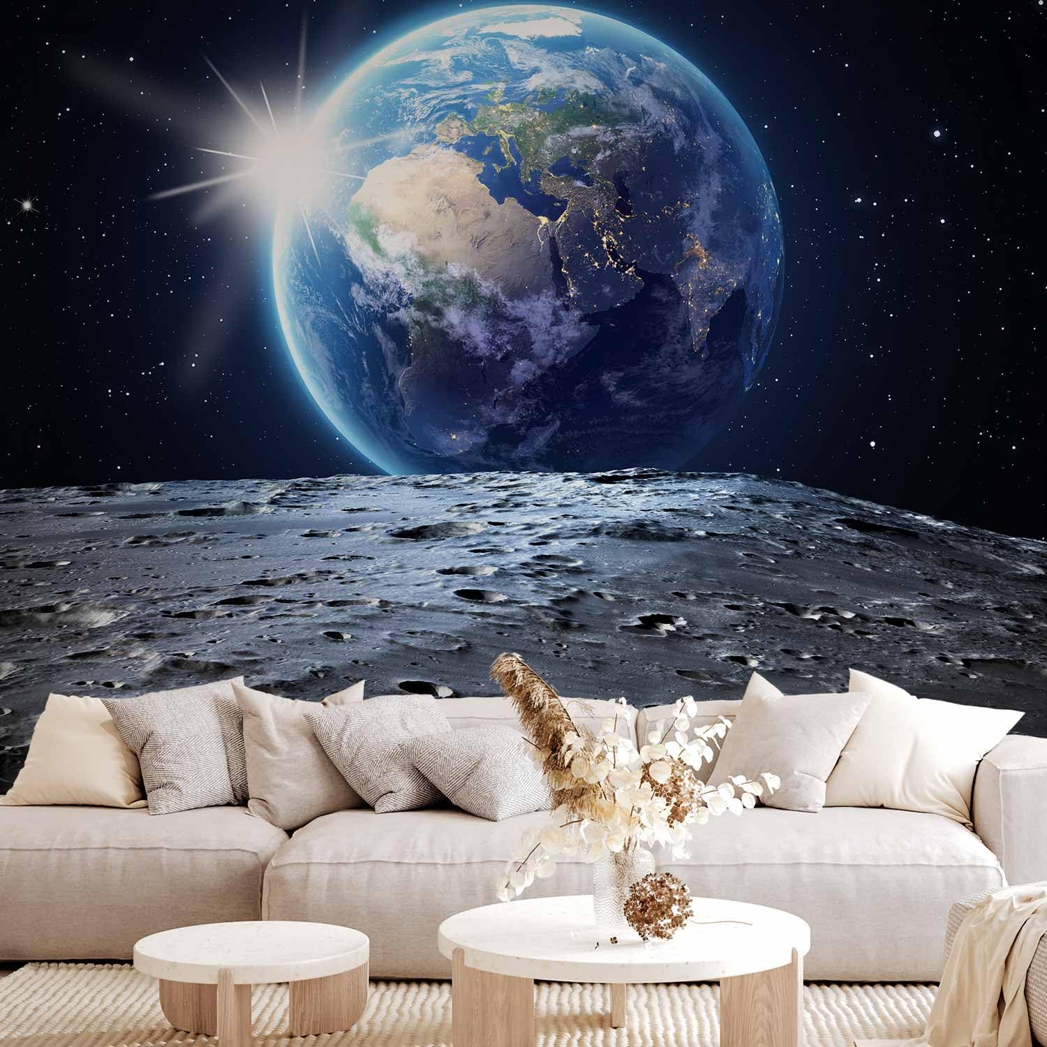 murando Fotomurales 350x256 cm XXL Papel pintado tejido no tejido Decoración de Pared decorativos Murales moderna de Diseno Fotográfico cosmos luna terra f-A-0274-a-a