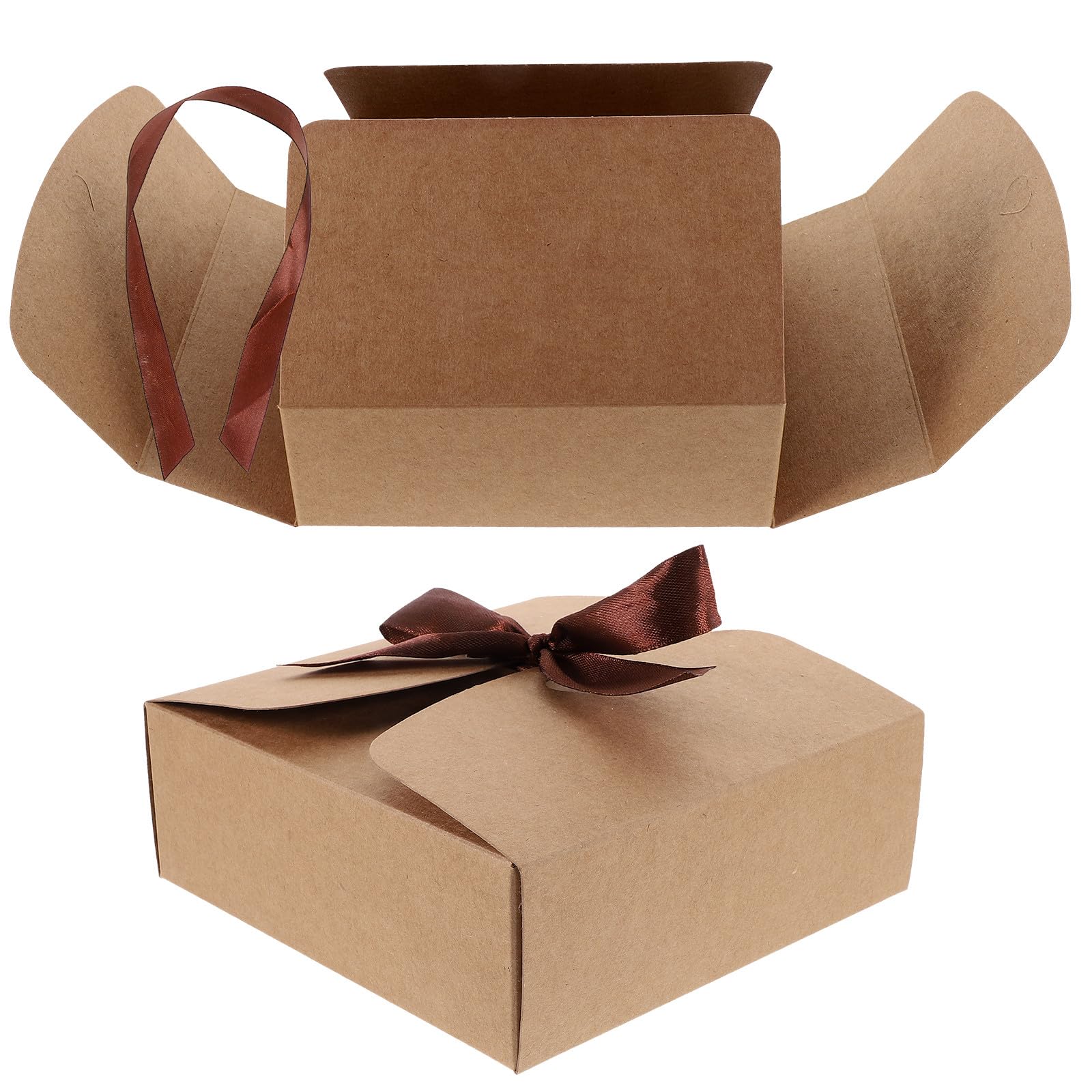 Scatole per Confezioni in Carta Kraft 20 Pezzi Scatoline Quadrate Marroni Leggere Cordino per Biscotti Dolcetti Caramelle Feste Matrimoni Compleanni