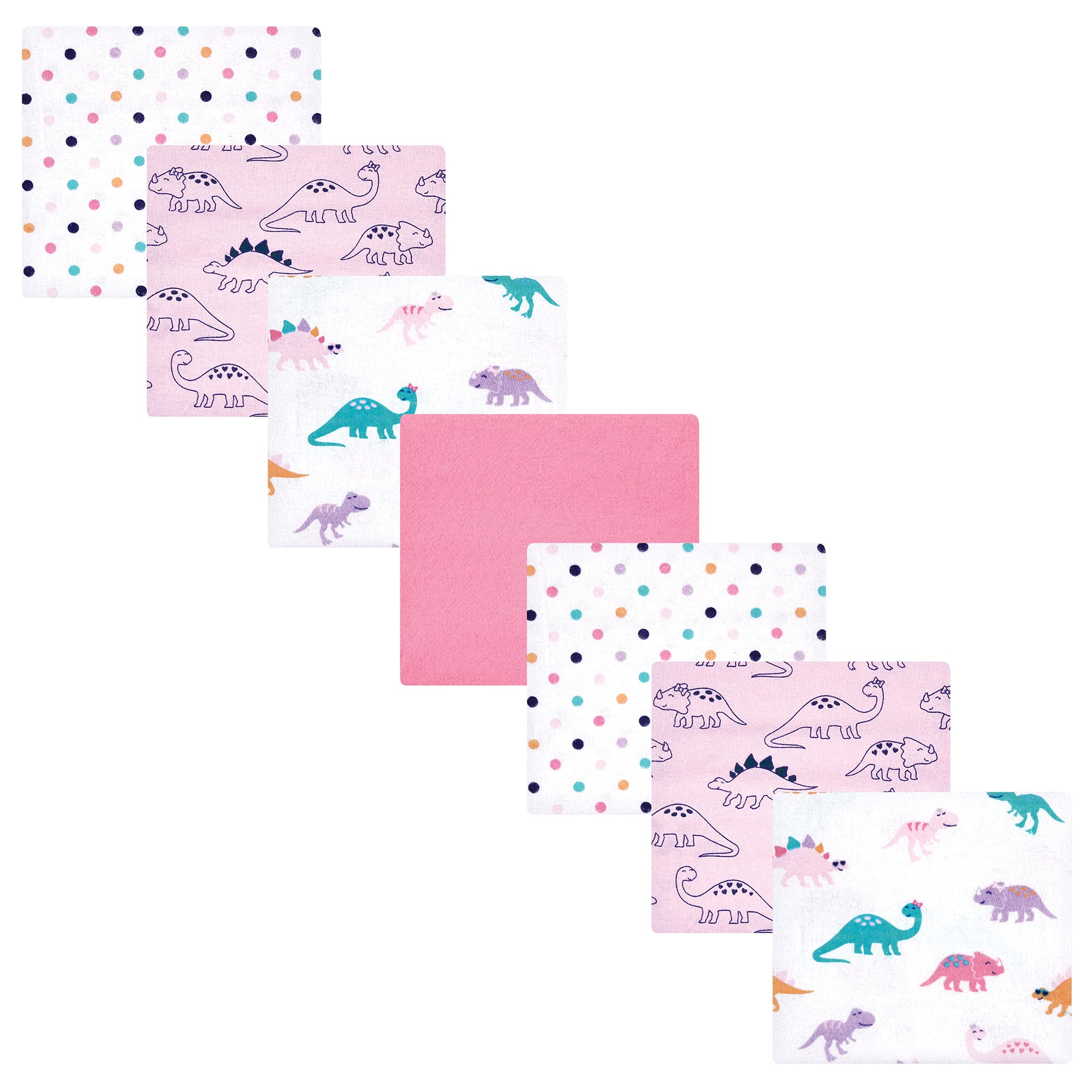 Hudson Baby Unisex Baby Cotton Flannel Receiving Blankets Bundle, CuteASaurus, One Size
