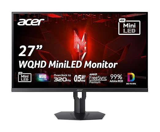 5K anländer via LG-monitorer 10 71p+a qHMVL. SX522 Acer Nitro 27” WQHD 2560 x 1440 Gaming IPS MiniLED Monitor | AMD FreeSync Premium | 320Hz Refresh Rate | Up to 0.5ms | AdobeRGB 99% | 1 x Display Port 1.4 & 2 x HDMI 2.1 Ports | XV275U F3biipprx