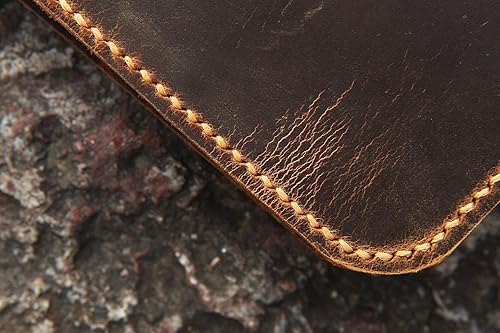 Miniatura 8 de Portafolio de cuero de grano completo, soporte para bloc de notas legal tamaño carta, apertura superior, organizador de carpetas comerciales