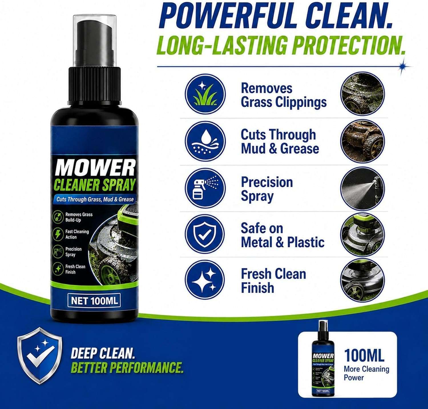 Grass Stain Remover for Mowers 100ML Wheel Cleaning Liquid with Towel image 4