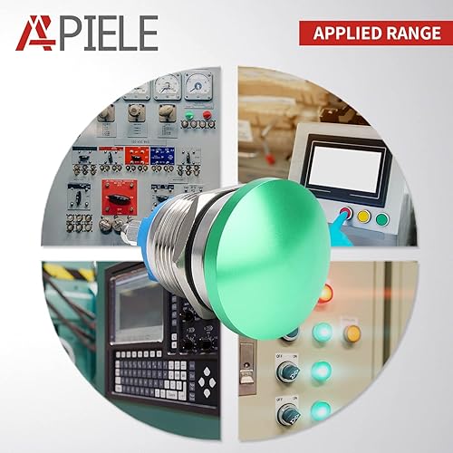 Miniatura 7 de 1 interruptor de botón momentáneo de cabeza de hongo de 0.79 pulgadas + 2 interruptores de botón momentáneo de 0.79 pulgadas (sin LED)