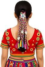 Navratri Look Haiir Braids with Rubber Bands Girl and Women, Hair Accessory for Everyday Style and Rainbow Color Braids Extensions Hair Color | Boho Chic Style (Multicolour) (1 - PCS (MULTI-COLOUR))